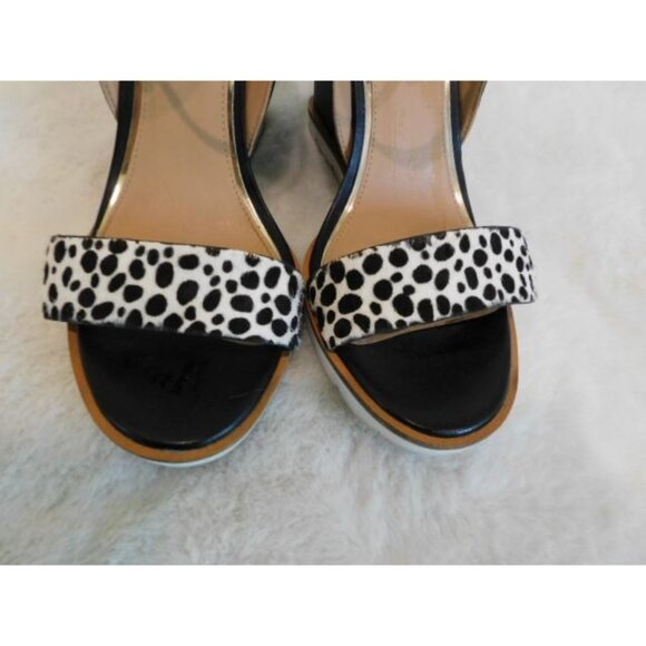 Linea Paolo Ella Wedge Sandal Black white Print size 8 - Picture 4 of 11